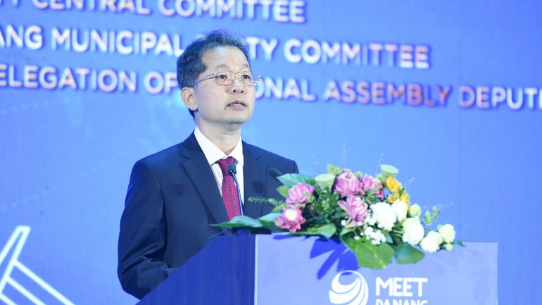 Đồng chí Nguyễn Văn Quảng, Bí thư Thành ủy Đà Nẵng phát biểu.