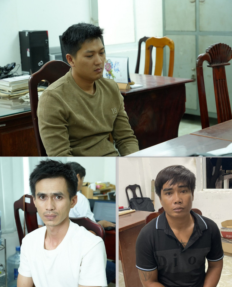 Các đối tượng tại cơ quan công an.