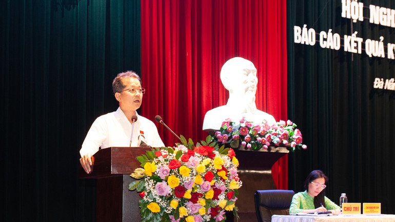 Trưởng Đoàn đại biểu Quốc hội thành phố Đà Nẵng Nguyễn Văn Quảng phát biểu kết luận.