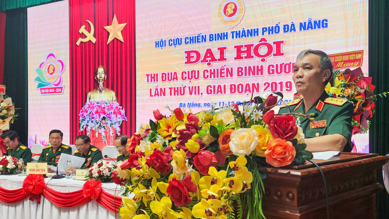 Thượng tướng Phạm Hồng Hương, Phó Chủ tịch Hội Cựu chiến binh Việt Nam phát biểu.