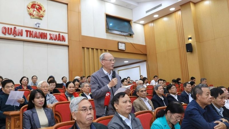 Cử tri quận Thanh Xuân mong muốn Luật Thủ đô sớm đi vào cuộc sống. (Ảnh: Lê Hải)