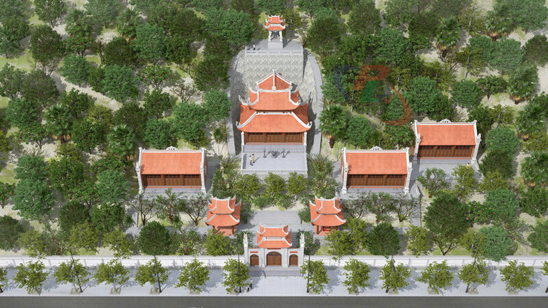 Phối cảnh tôn tạo, trùng tu đền Đuổm.