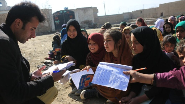 Một lớp học từ thiện ở Kabul, Afghanistan. (Ảnh: Tân Hoa xã)