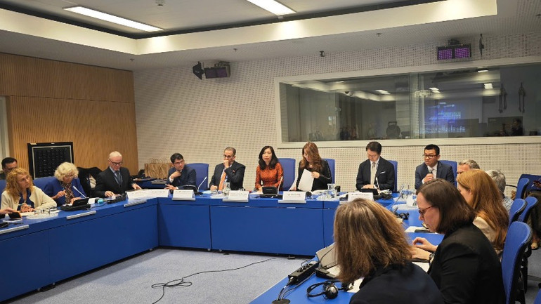 Tọa đàm “Đường tới Hà Nội: Lễ mở ký Công ước của Liên hợp quốc về chống tội phạm mạng” do Việt Nam và UNODC đồng chủ trì. (Ảnh: BNG)