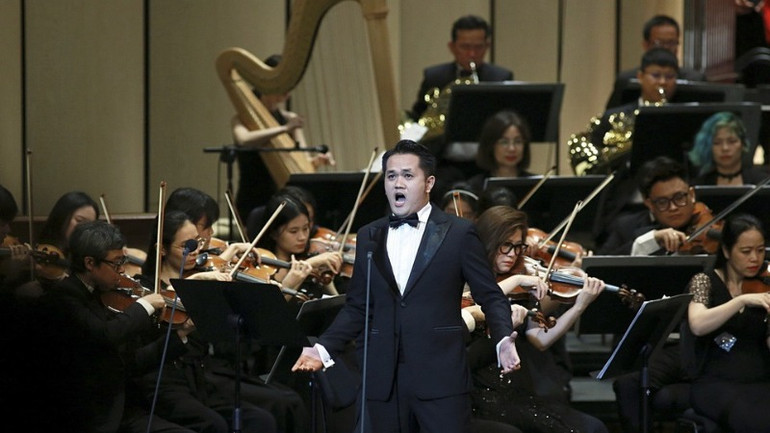 Một tiết mục nghệ thuật tại chương trình. (Ảnh: PHẠM KIÊN/TTXVN)