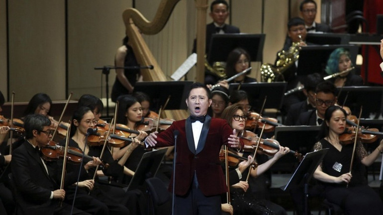 Một tiết mục nghệ thuật tại chương trình. (Ảnh: PHẠM KIÊN/TTXVN)