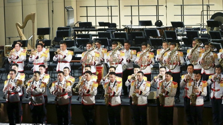 Một tiết mục nghệ thuật tại chương trình. (Ảnh: PHẠM KIÊN/TTXVN)