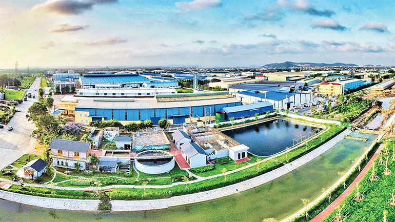Khu công nghiệp sinh thái Nam Cầu Kiền tại huyện Thủy Nguyên (Thành phố Hải Phòng). (Ảnh: HỒNG ĐIỆP)