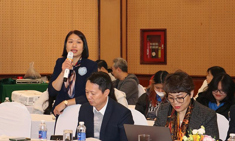 Phó Trưởng phòng Công tác xã hội (Cục Bảo trợ xã hội) Trần Thị Lan chia sẻ tại hội thảo.