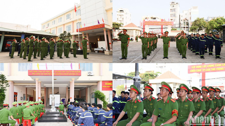 Lực lượng Cảnh sát Phòng cháy, chữa cháy và Cứu nạn, cứu hộ, Công an thành phố Cần Thơ theo dõi chương trình truyền hình trực tiếp Lễ kỷ niệm 50 năm Ngày Giải phóng miền nam, thống nhất đất nước (30/4/1975-30/4/2025).