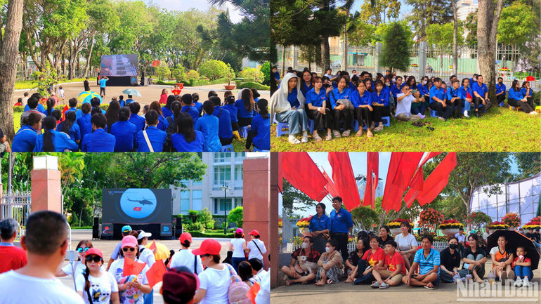 Người dân nô nức, phấn khởi khi theo dõi chương trình qua màn hình led Lễ kỷ niệm 50 năm Ngày Giải phóng miền nam, thống nhất đất nước (30/4/1975-30/4/2025).