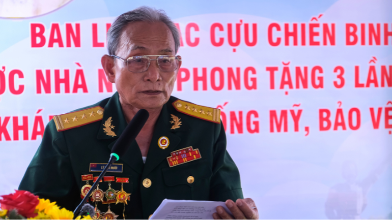 Theo Thượng tá Nguyễn Danh Hồng, Nguyên Chủ nhiệm Chính trị, Trưởng Ban liên lạc Cựu chiến binh Trung đoàn 88 (Đoàn Tu Vũ), Sư đoàn 302, Quân khu 7 phát biểu tại buổi lễ.