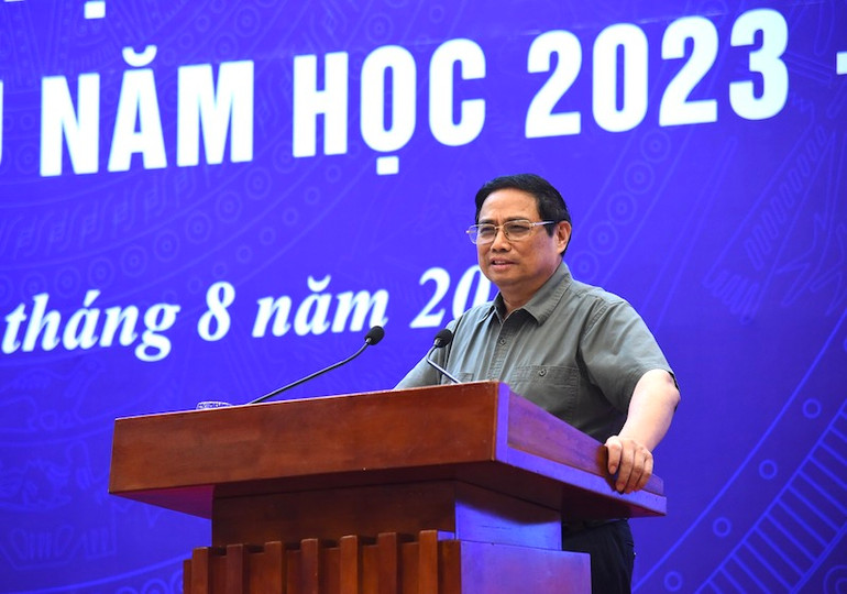 Thủ tướng Chính phủ Phạm Minh Chính phát biểu tại Hội nghị. (Ảnh: TRẦN HẢI) Thủ tướng Chính phủ Phạm Minh Chính phát biểu tại Hội nghị. (Ảnh: TRẦN HẢI)