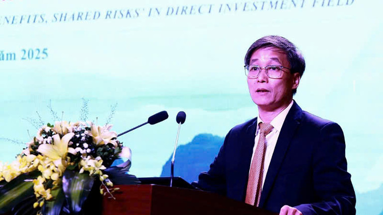 Ông Nguyễn Khánh Ngọc, Chủ tịch Hội Luật gia Việt Nam, phát biểu khai mạc hội thảo.