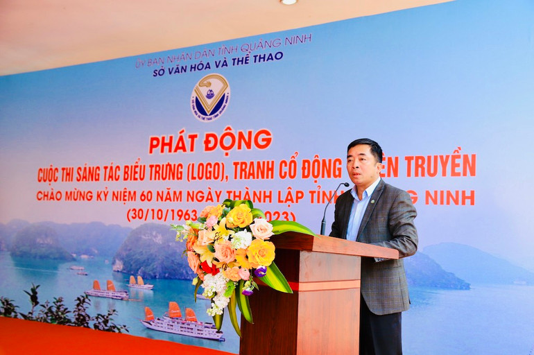 Lãnh đạo Sở Văn hóa và Thể thao Quảng Ninh phát biểu tại lễ phát động.