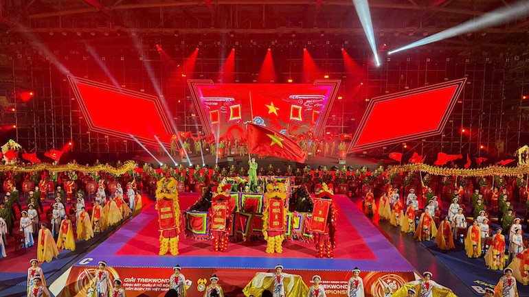 Lễ khai mạc Giải Taekwondo Cảnh sát châu Á mở rộng 2024 được tổ chức hoành tráng và trang trọng.