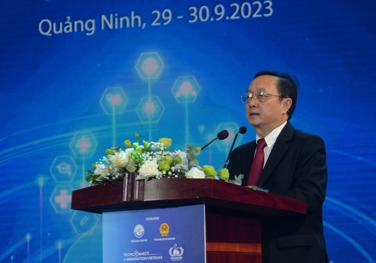 Bộ trưởng Khoa học và Công nghệ Huỳnh Thành Đạt phát biểu khai mạc sự kiện.