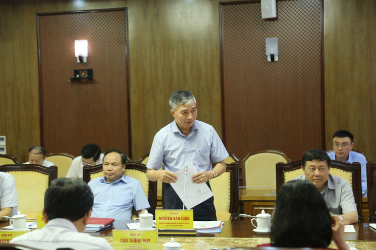 Thành viên Đoàn kiểm tra số 3 phát biểu tại buổi làm việc.