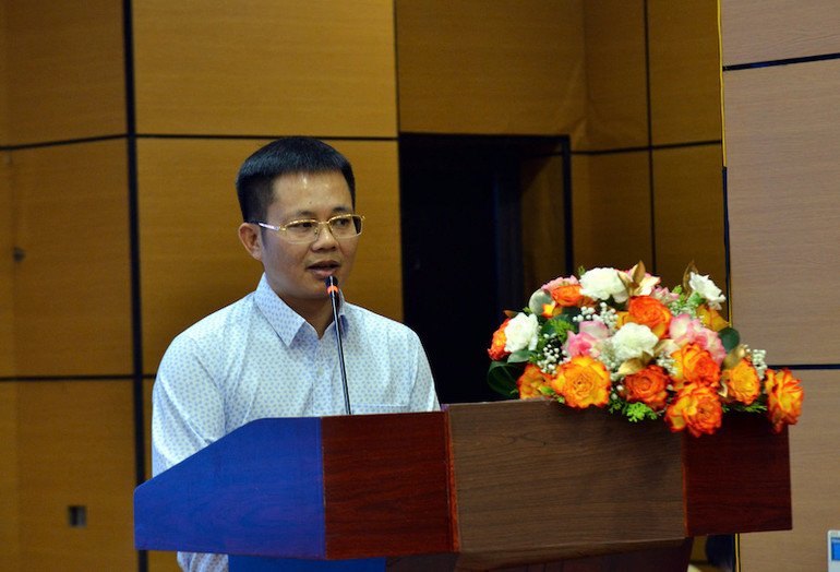 Phó Chủ tịch Thường trực Hội Nhà báo tỉnh Quảng Ninh Đỗ Ngọc Hà phát biểu tại hội nghị.