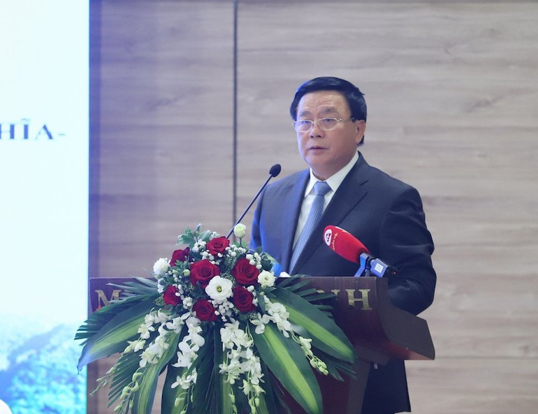 Đồng chí Nguyễn Xuân Thắng, Ủy viên Bộ Chính trị, Giám đốc Học viện Chính trị Quốc gia Hồ Chí Minh, Chủ tịch Hội đồng Lý luận Trung ương phát biểu khai mạc Hội thảo.