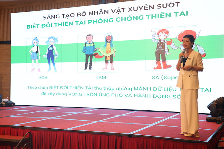 Bà Nguyễn Thị Thúy Ái, Trưởng phòng Thông tin, truyền thông-Cục Quản lý đê điều và Phòng, chống thiên tai giới thiệu về Chiến dịch truyền thông vì một ASEAN an toàn, sạch và xanh cho mọi trẻ em.