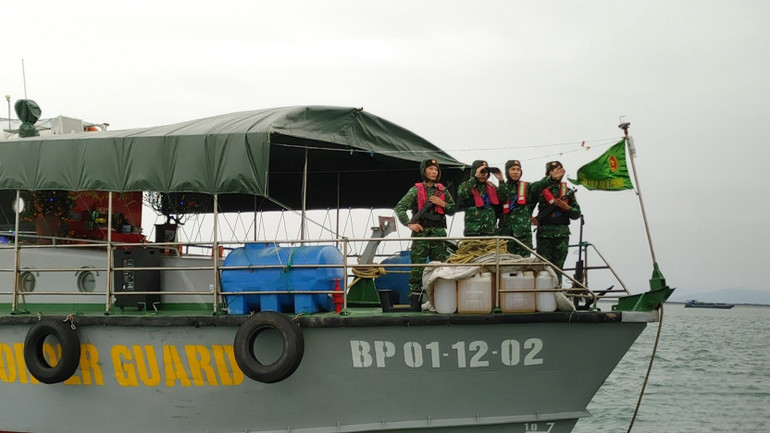 Cán bộ, chiến sĩ Hải đội 2-Bộ đội Biên phòng Quảng Ninh luôn sẵn sàng trong mọi tình huống.