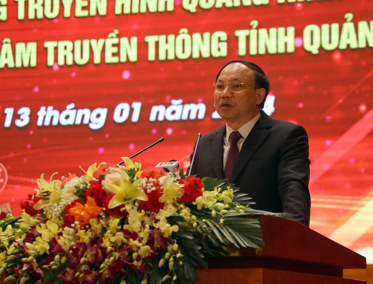 Bí thư Tỉnh ủy Quảng Ninh Nguyễn Xuân Ký phát biểu tại Lễ kỷ niệm.