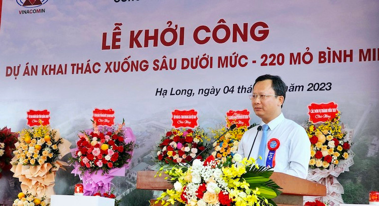 Quyền Chủ tịch Ủy ban nhân dân tỉnh Quảng Ninh Cao Tường Huy phát biểu tại lễ khởi công.