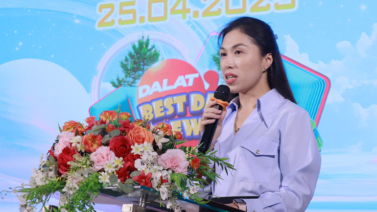 Bà Trần Diệp Mỹ Dung, Phó Bí thư Tỉnh đoàn Lâm Đồng, Chủ tịch Hội đồng Đội tỉnh Lâm Đồng.