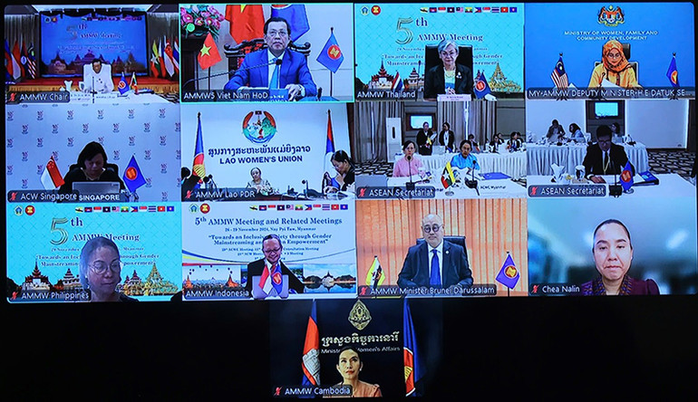 Quang cảnh hội nghị trực tuyến. (Ảnh Molisa)