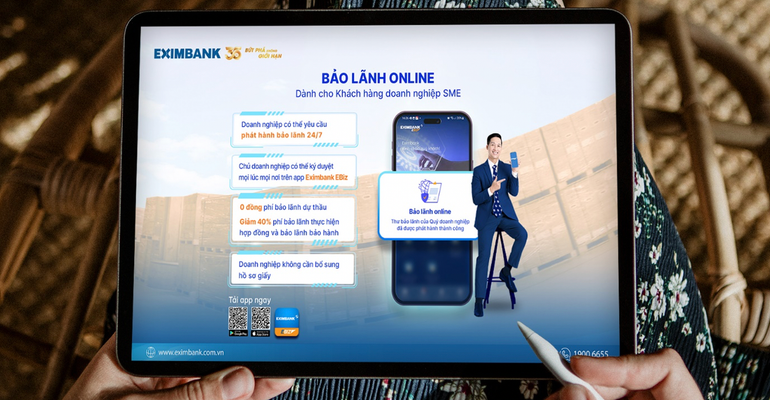 Chương trình bảo lãnh doanh nghiệp online của Eximbank.
