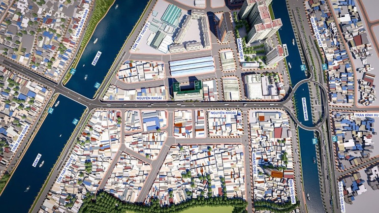 Dự án cầu đường Nguyễn Khoái sớm triển khai xây dựng trong năm 2025, góp phần hình thành trục giao thông mới kết nối khu vực Quận 7, Quận 4 với Khu trung tâm hiện hữu. (Ảnh: QUÝ HIỀN)