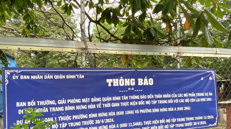 Theo tiến độ toàn bộ nghĩa trang Bình Hưng Hòa sẽ hoàn tất di dời trong tháng 4/2025. (Ảnh: QUÝ HIỀN)