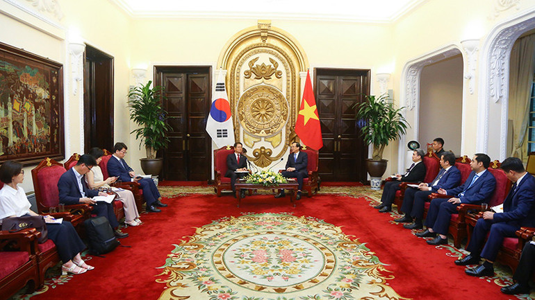 Toàn cảnh buổi tiếp. (Ảnh: Molisa)