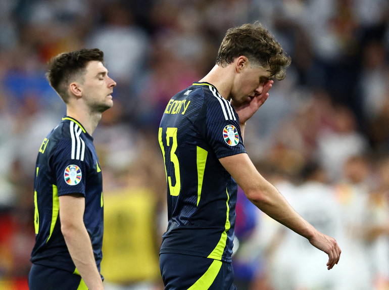 Đội tuyển Scotland đã phải nhận trận thua đậm với tỷ số 1-5 trước chủ nhà Đức trong trận đầu tiên của mùa giải Euro 2024. (Ảnh: Reuters) Đội tuyển Scotland đã phải nhận trận thua đậm với tỷ số 1-5 trước chủ nhà Đức trong trận đầu tiên của mùa giải Euro 2024. (Ảnh: Reuters)