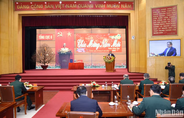 Thủ tướng Phạm Minh Chính phát biểu ý kiến tại buổi đến thăm.