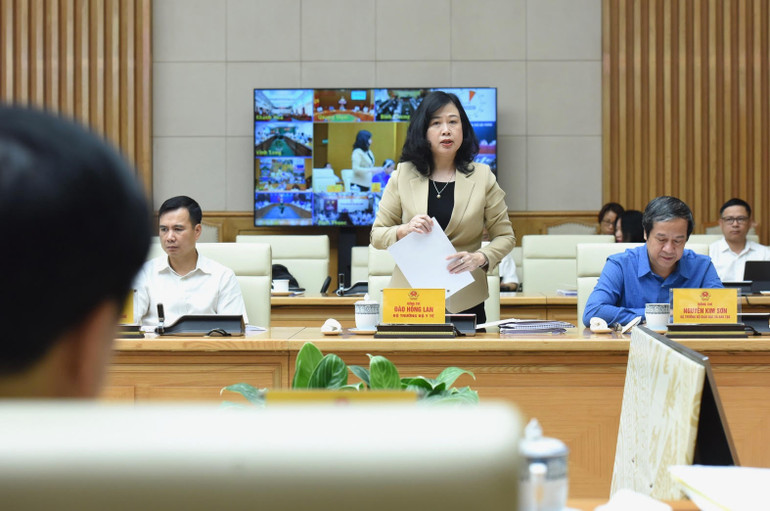Bộ trưởng Y tế Đào Hồng Lan phát biểu tại phiên họp.