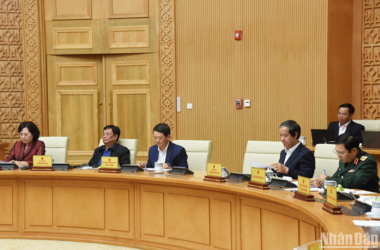 Lãnh đạo các Bộ ban ngành tham dự hội nghị. Ảnh: TRẦN HẢI