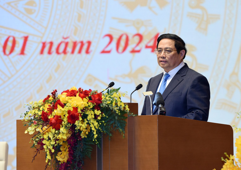 Thủ tướng Phạm Minh Chính phát biểu ý kiến kết luận Hội nghị. Thủ tướng Phạm Minh Chính phát biểu ý kiến kết luận Hội nghị.