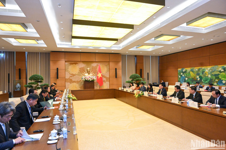 Quang cảnh buổi tiếp tại Nhà Quốc hội.