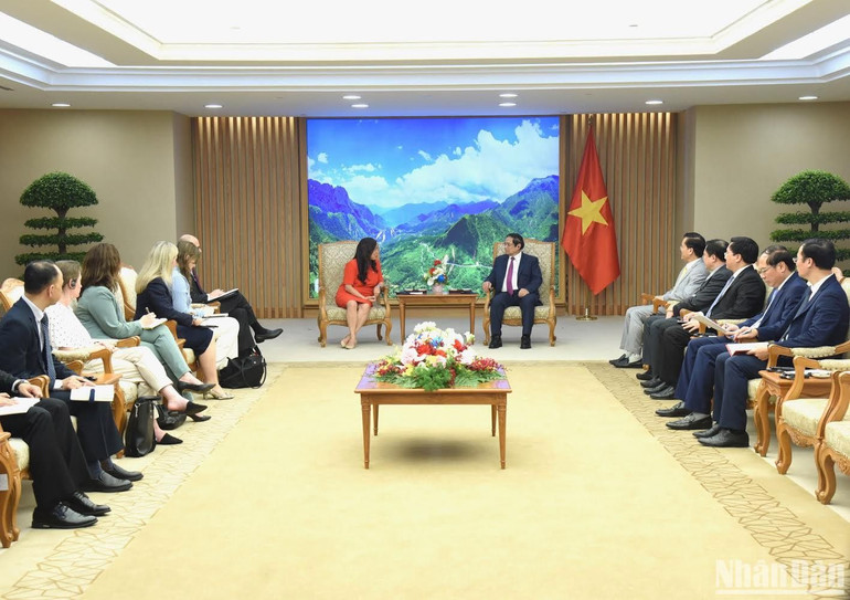 Quang cảnh buổi tiếp. (Ảnh: Trần Hải)