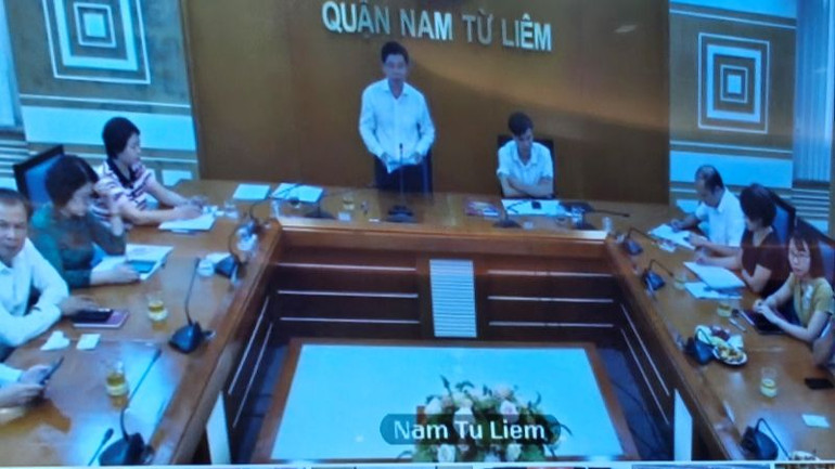 Hội nghị giao ban kết nối trực tuyến với hơn 30 điểm cầu tại các quận, huyện, thị xã