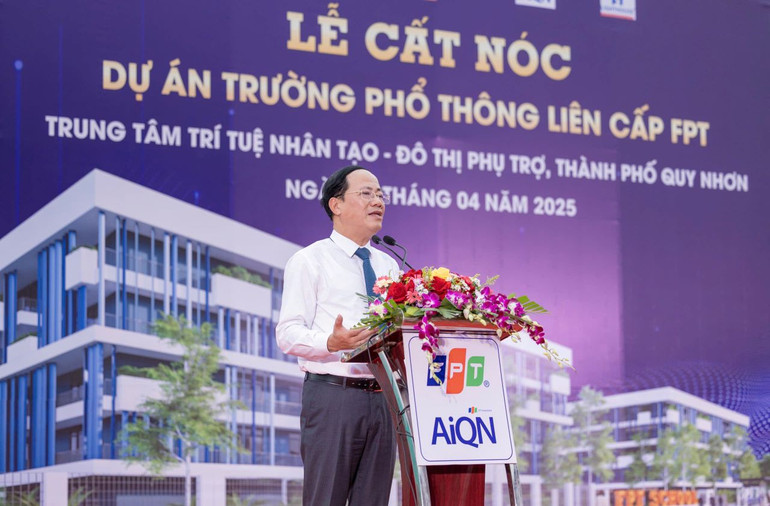 Ông Phạm Anh Tuấn, Phó Bí thư tỉnh ủy, Chủ tịch UBND Tỉnh Bình Định phát biểu tại buổi lễ.