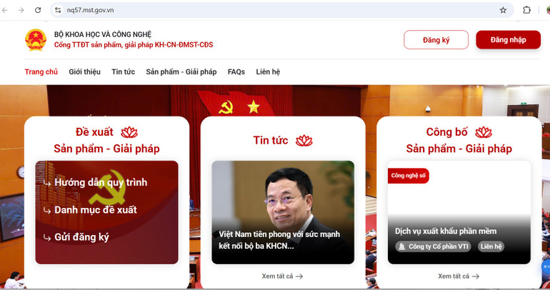 Giao diện Cổng thông tin điện tử.
