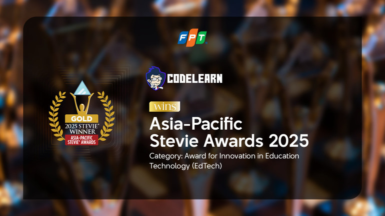 Nền tảng CodeLearn đã mang về giải Vàng ở hạng mục "Giải thưởng đổi mới sáng tạo trong lĩnh vực công nghệ giáo dục". Nền tảng CodeLearn đã mang về giải Vàng ở hạng mục "Giải thưởng đổi mới sáng tạo trong lĩnh vực công nghệ giáo dục".
