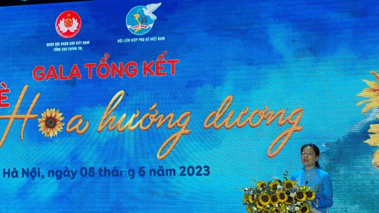 Chủ tịch Hội Liên hiệp Phụ nữ Việt Nam Hà Thị Nga phát biểu tại chương trình.