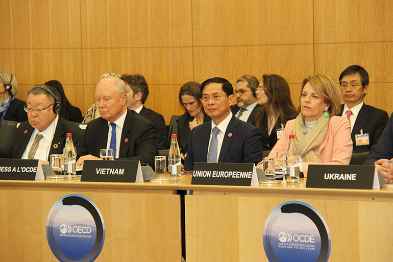 Bộ trưởng Bùi Thanh Sơn dự và phát biểu tại Phiên đầu tiên của Hội nghị. Ảnh: MINH DUY