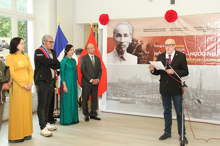 Giám đốc Bảo tàng Lịch sử sống Eric Lafon khẳng định, Không gian Hồ Chí Minh tại Bảo tàng Lịch sử sống là một minh chứng cho những tình cảm tốt đẹp và tình hữu nghị Pháp-Việt Nam. (Ảnh: Khải Hoàn)