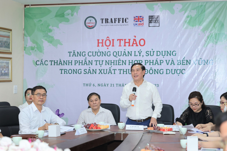 Thiếu tướng, Tiến sĩ, Thầy thuốc nhân dân Đỗ Thế Lộc, Viện trưởng Viện Nghiên cứu các bài thuốc dân tộc Việt Nam phát biểu.