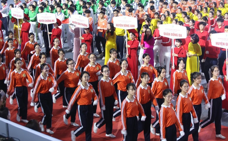 Học sinh Thủ đô tham gia Hội khỏe Phù Đổng thành phố Hà Nội lần thứ X.